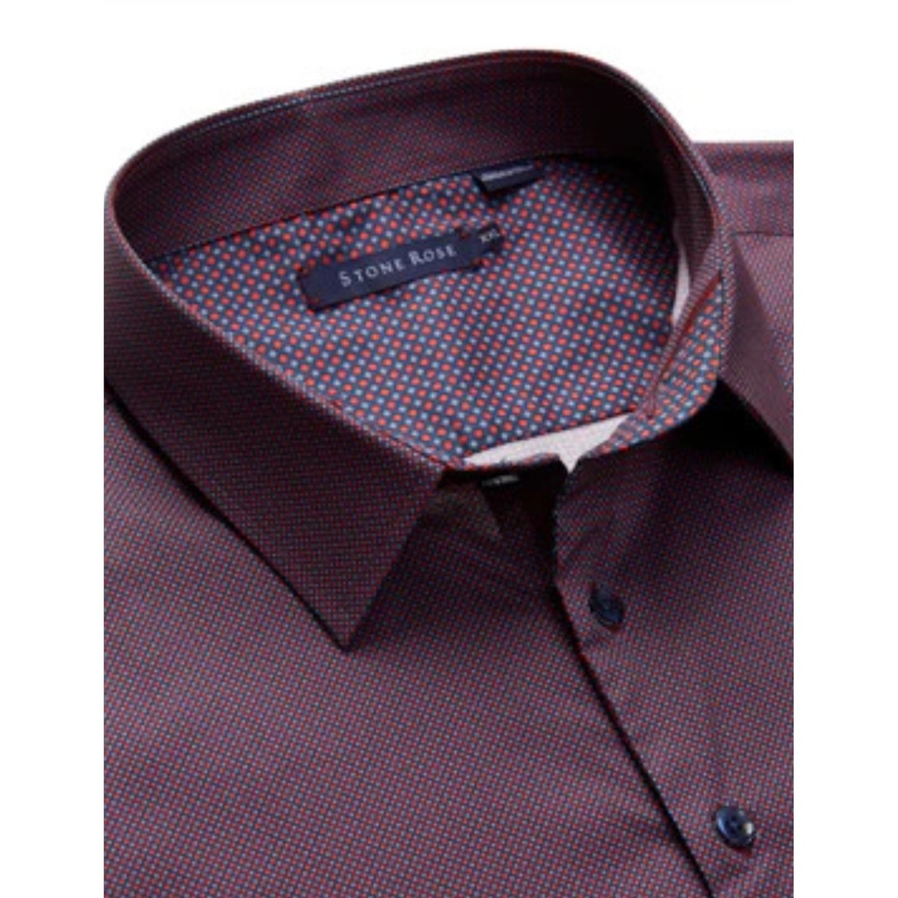 Stone‎ Rose Mens Natural Poplin Woven Stone Rose Button Down Shirt M New